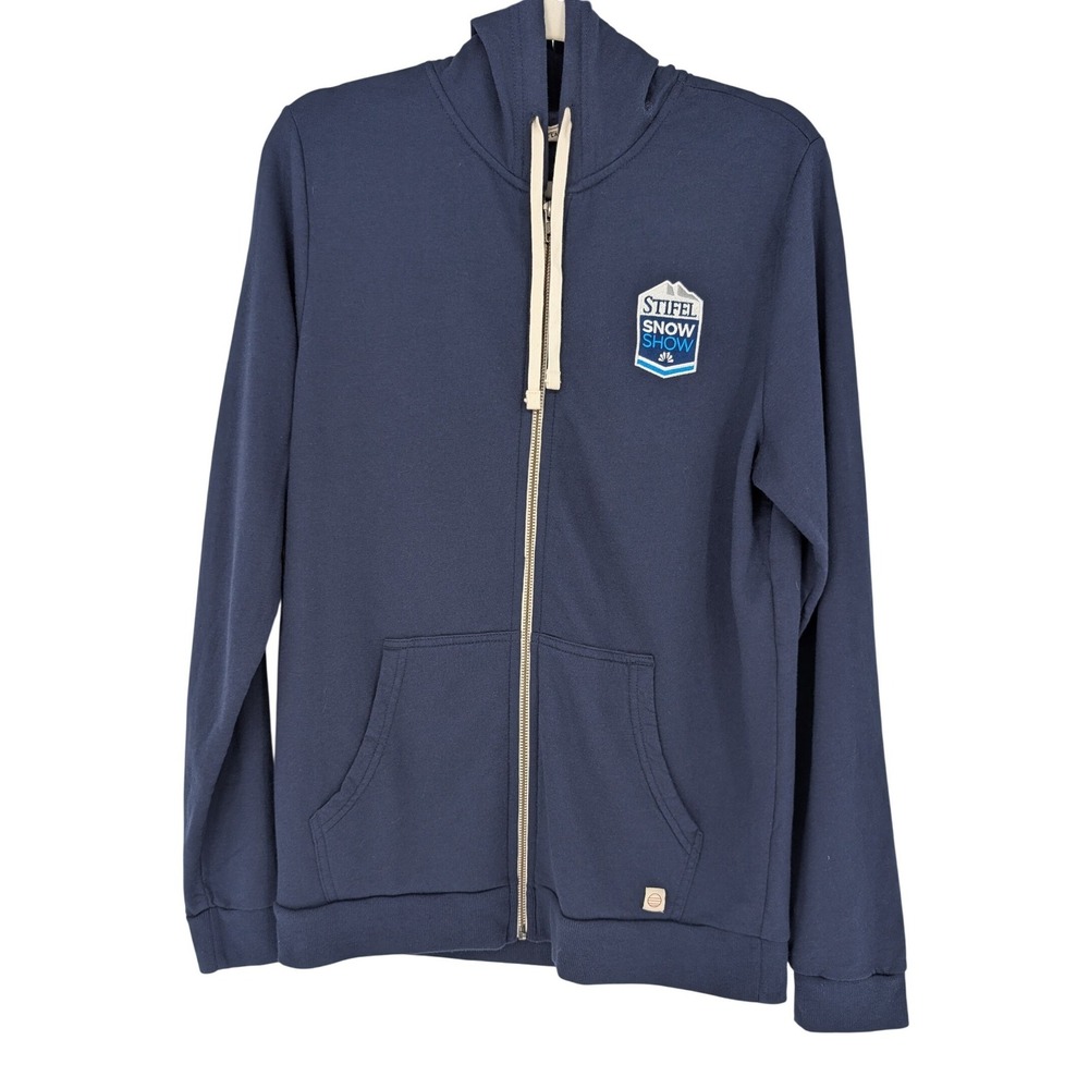 Marine Layer Afternoon Full Zip Hoodie Mens M Navy Blue Stifel Snow Show Skiing